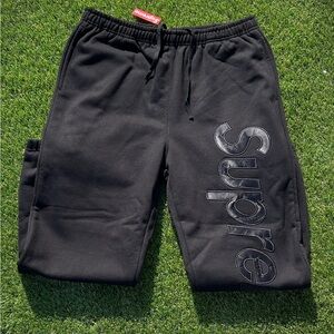 Supreme Black Joggers with Logo